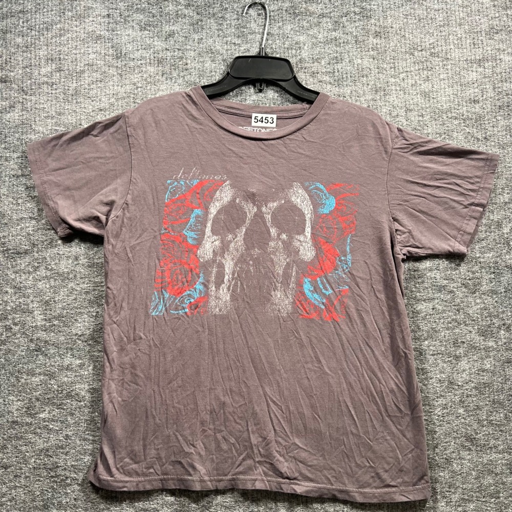 Deftones Skull Roses Graphic Band T-Shirt Mens Large Faded Purple 2024 Manhead